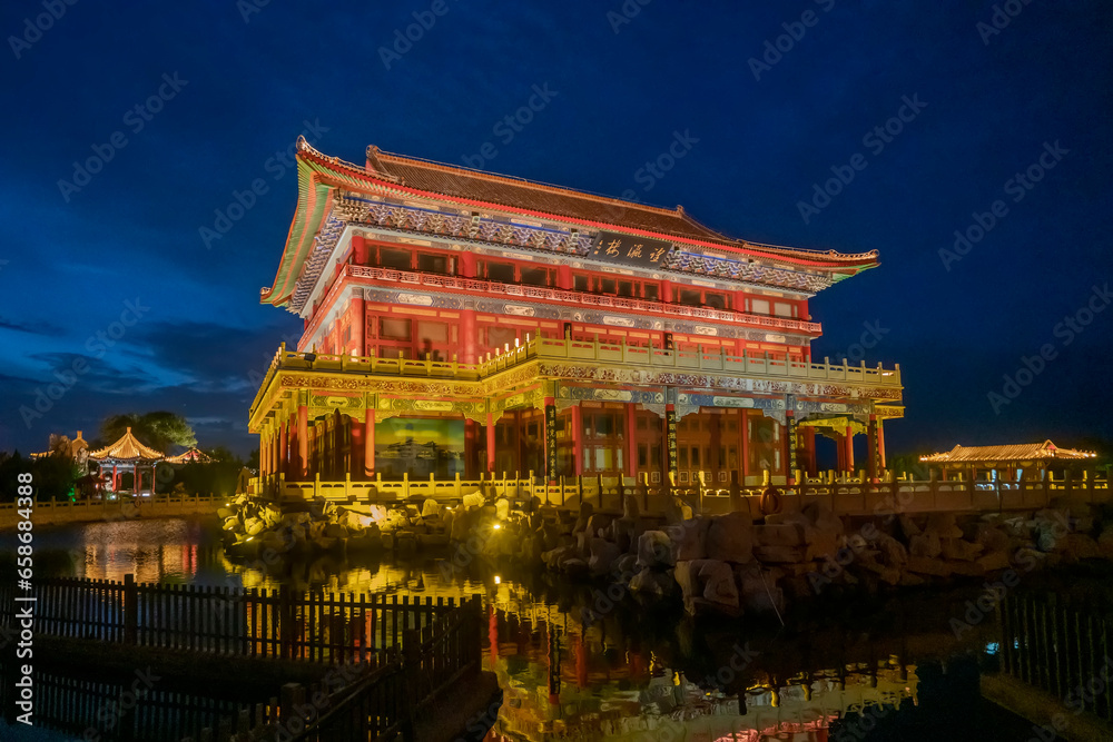 night,Eight Immortals Crossing Haikou Eight Immortals Ancestral Hall, Yantai, Shandong, China