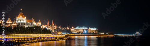 Beautiful Fisherman's Wharf at Night, Yantai, Shandong, China