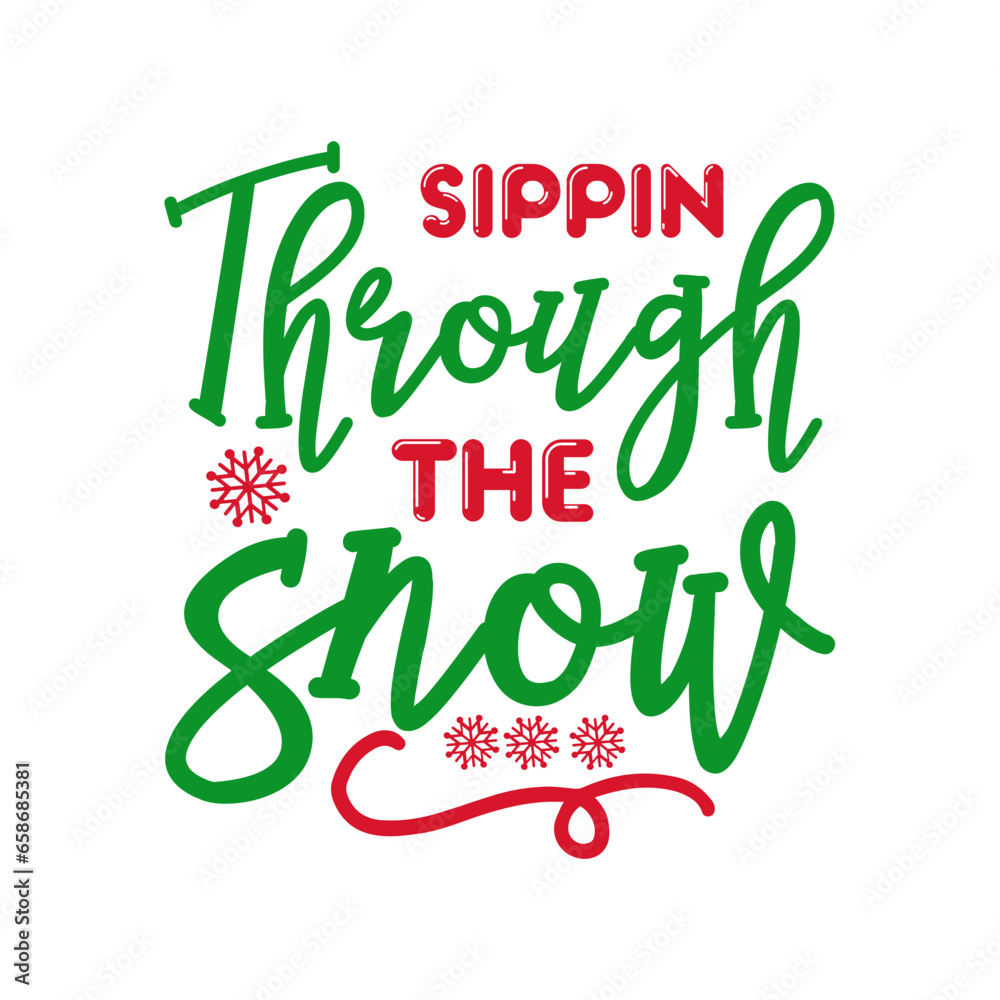 Fototapeta premium Sippin Through the Snow SVG