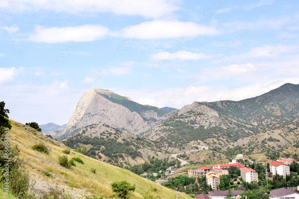 Crimean landscape. View of the mountains in the Sudak area Crimean landscape. View of the mountains in the Sudak area
