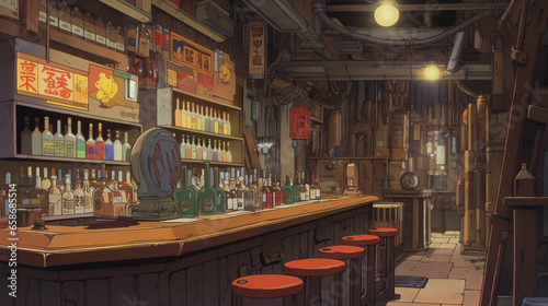 Sake Serenity: Anime-style Moments in a Traditional Japanese Pub, Generative AI
