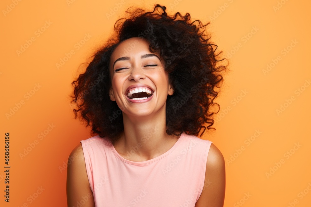 Black caucasian bi racial woman smile happy face portrait Black caucasian bi racial woman smile happy face portrait