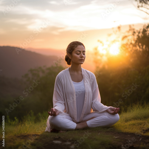 person meditating in yoga pose