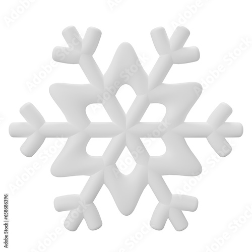 white Snowflake 3d