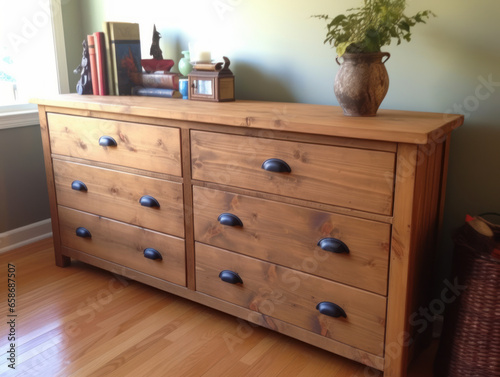  Dresser pine planks 6 drawer rustic 