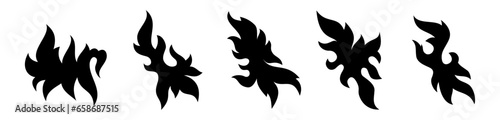 Set of silhouettes of leave...