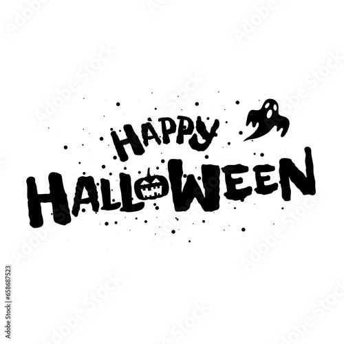 Happy Halloween lettering. Handwritten calligraphy for greeting cards, posters, banners, flyers and invitations. Happy Halloween text, holiday background. Vector