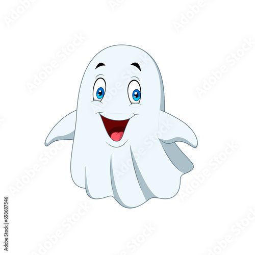 cartoon ghost for halloween icon 