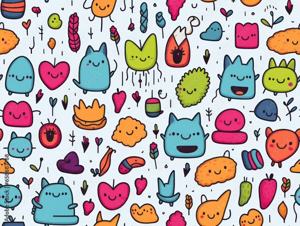 cute doodle seamless pattern cute doodle seamless pattern