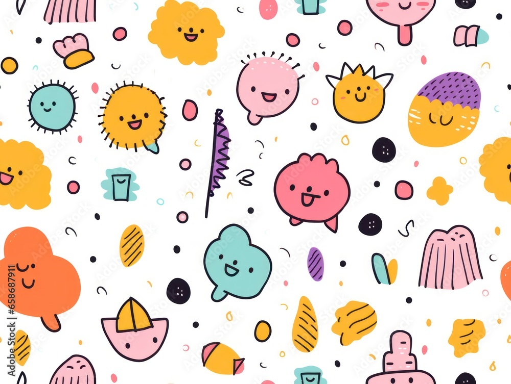 cute doodle seamless pattern cute doodle seamless pattern