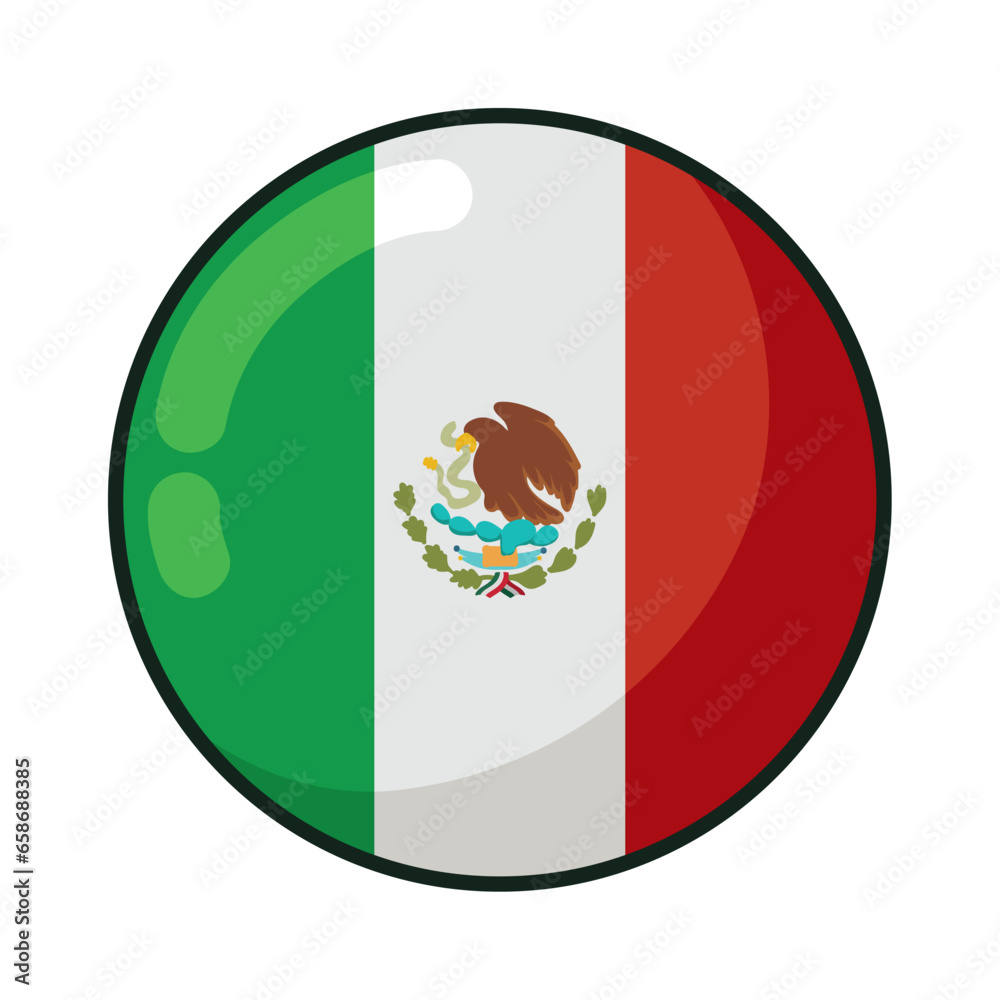 Fototapeta premium mexican flag button illustration