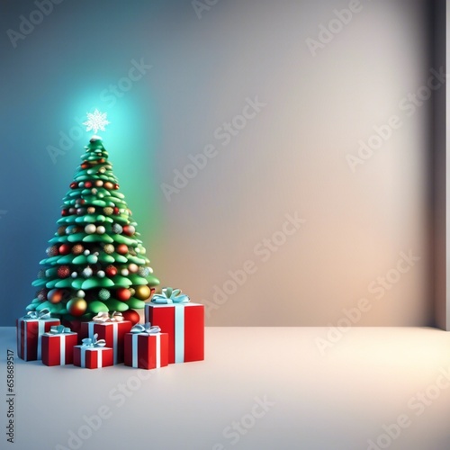 christmas tree with gift boxes