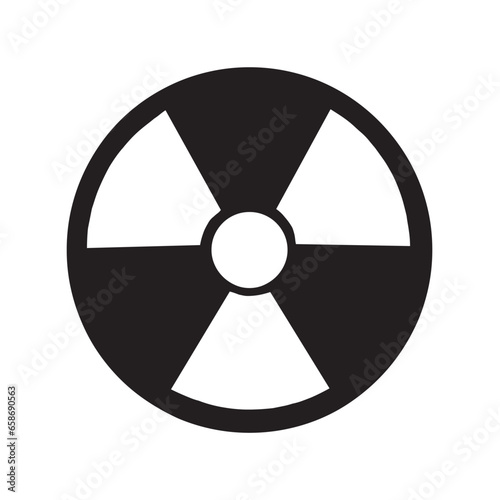 Isolated black nuclear symbol on a white background, Vector illustration