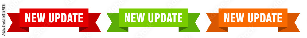 new update ribbon. new update isolated paper sign. banner new update ribbon. new update isolated paper sign. banner