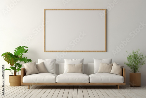 modern living room and frame