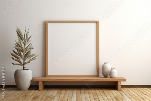 empty room with frames