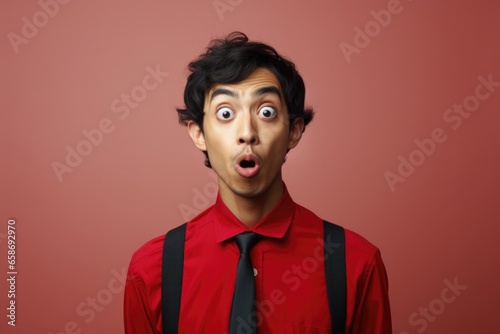 A portrait of a man with a surprised expression on his face. This image can be used to depict shock, surprise, or disbelief in various contexts.