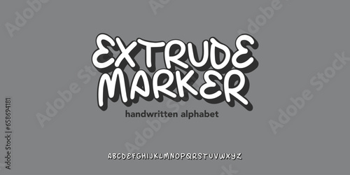 handwritten expressive street urban style alphabet in vector