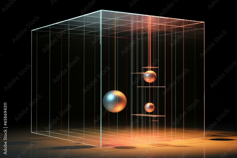 Representation of extra dimensions in physics. Generative AI - obrazy, fototapety, plakaty 