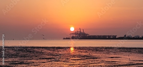 Korean scenery - the sunset from the sea