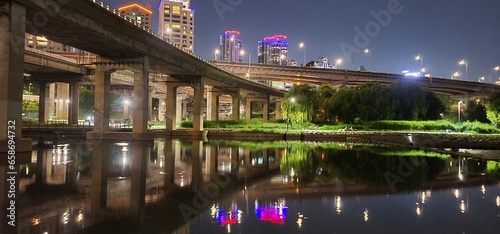 Korean scenery - The night view of the Han River Bridge