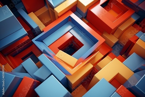 Abstract geometric background in 3D rendering. Generative AI