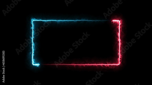abstract glowing neon rectangle frame illustration background 4k 
