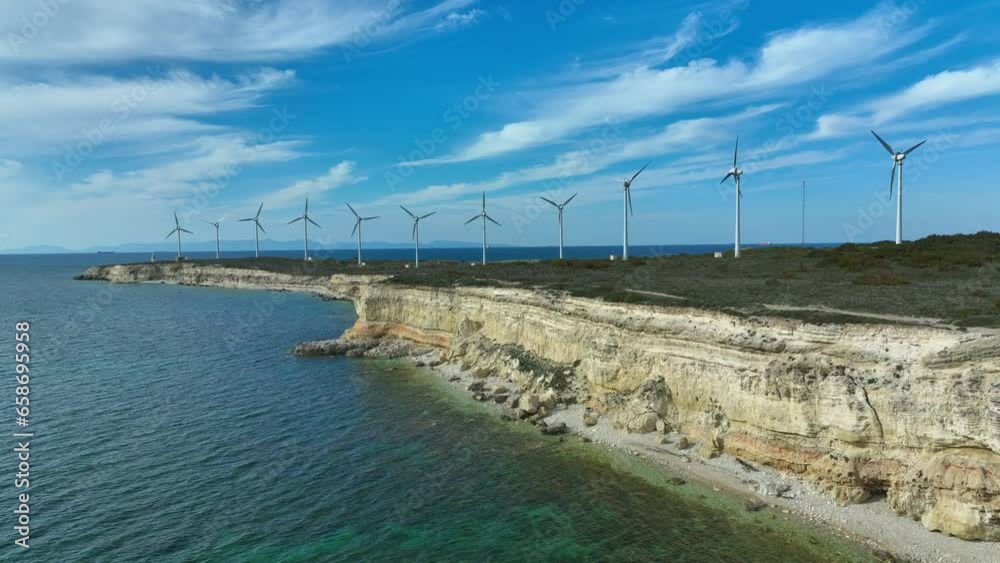 windmill. Windmills built by the sea. Windmills for electric power productio windmill. Windmills built by the sea. Windmills for electric power productio