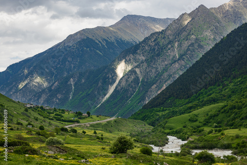 Fototapeta Naklejka Na Ścianę i Meble -  Mountain landscape of North Ossetia 