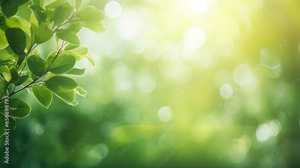 Blurry abstract green background with sunlight and bokeh effect ideal for eco friendly design or presentation Blurry abstract green background with sunlight and bokeh effect ideal for eco friendly design or presentation