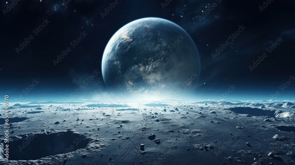 Artemis mission to Moon s surface in deep space from Earth image ...