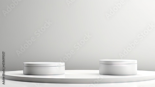 3D rendering of white cylin...
