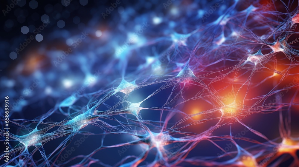 Colorful background with bokeh effect depicting global AI and big data ...