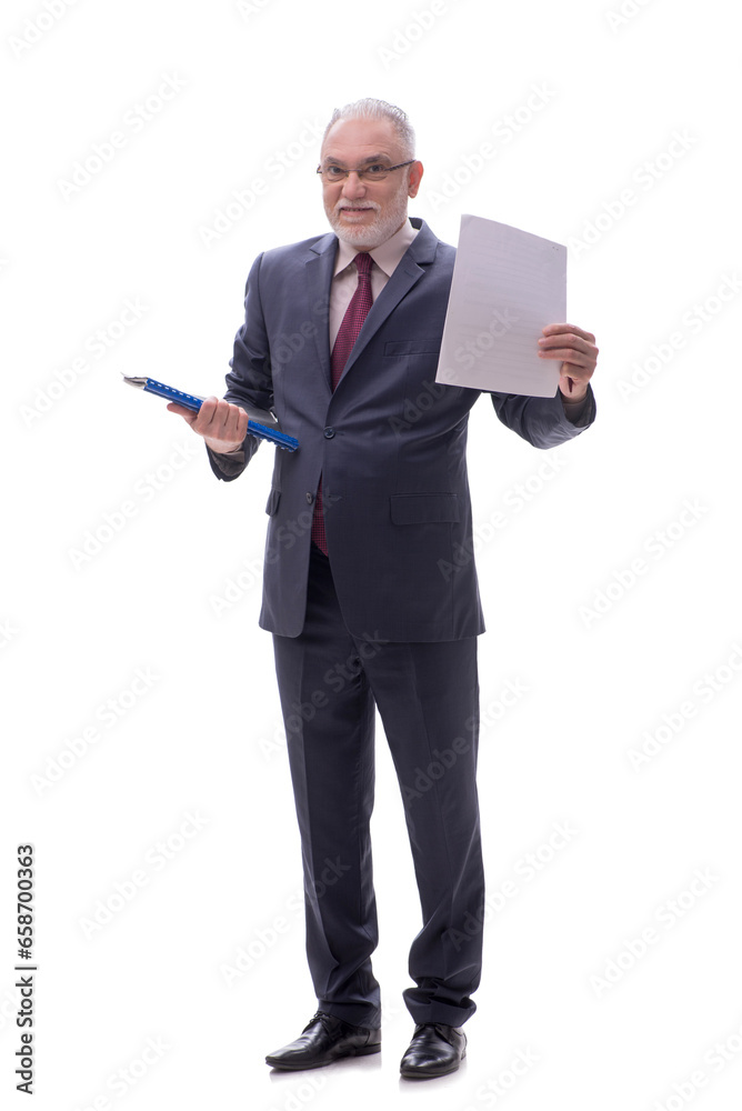 Old businessman isolated on white Old businessman isolated on white