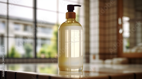 Shampoo Bottle Mockup with Blank Label