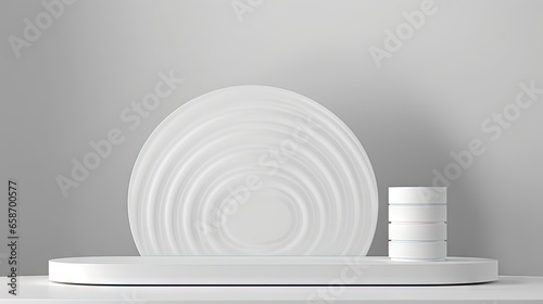3D rendering of white cylin...