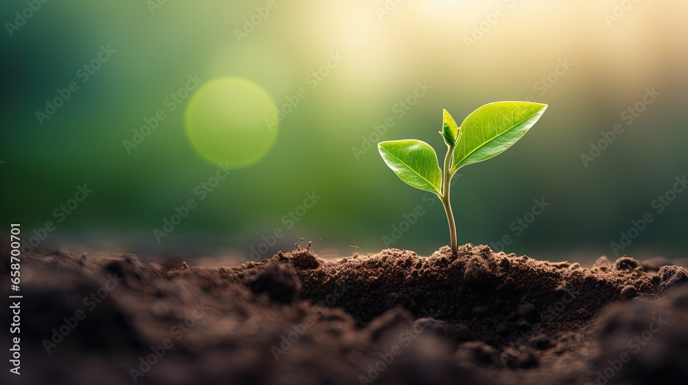 Earth day banner with organic food plant a tree and agriculture and farming background showcases a young green sprout growing on soil symbolizing ecology concept Earth day banner with organic food plant a tree and agriculture and farming background showcases a young green sprout growing on soil symbolizing ecology concept