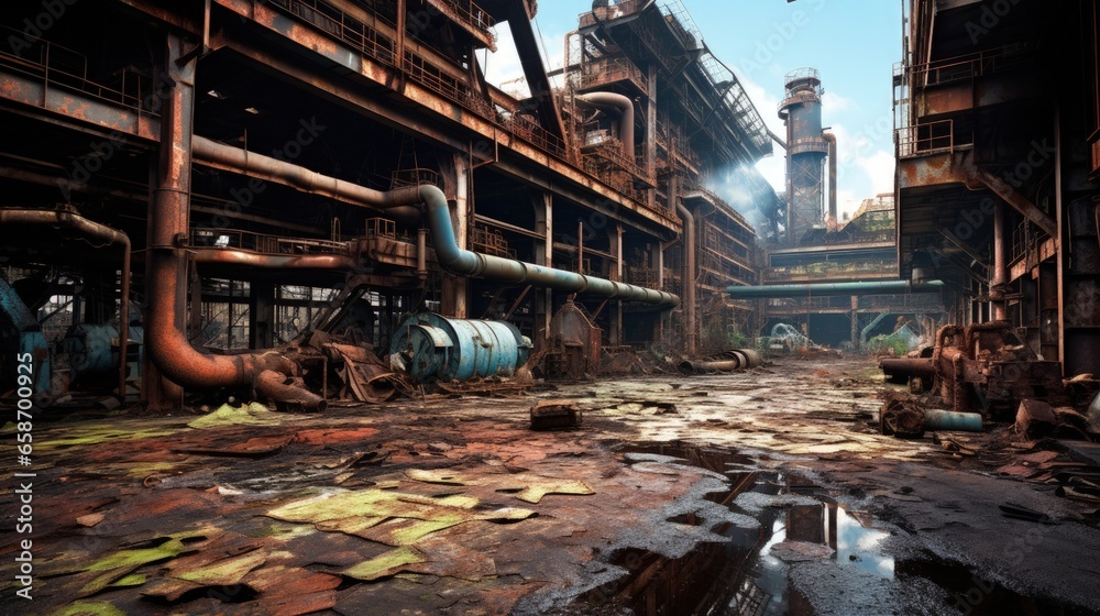 Abandoned Bethlehem Steel factory in Pennsylvania once a prominent US steel industry site now in ruins