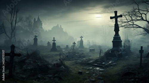 Eerie fog envelops ancient ...