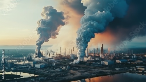 Factory emits thick smoke c...