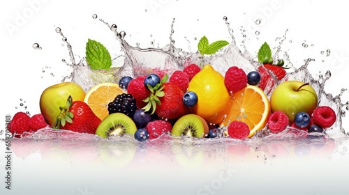 Fruits falling into water i...