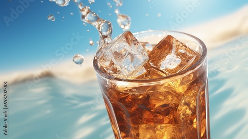 Cold beverage poured over i...