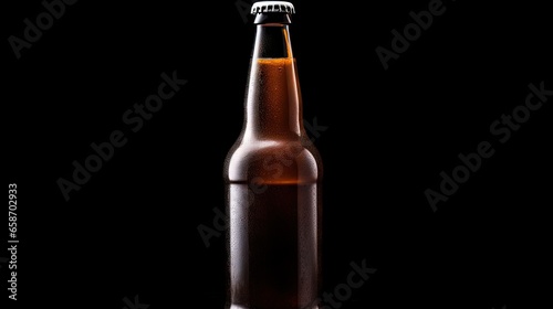 Craft beer in a brown bottl...