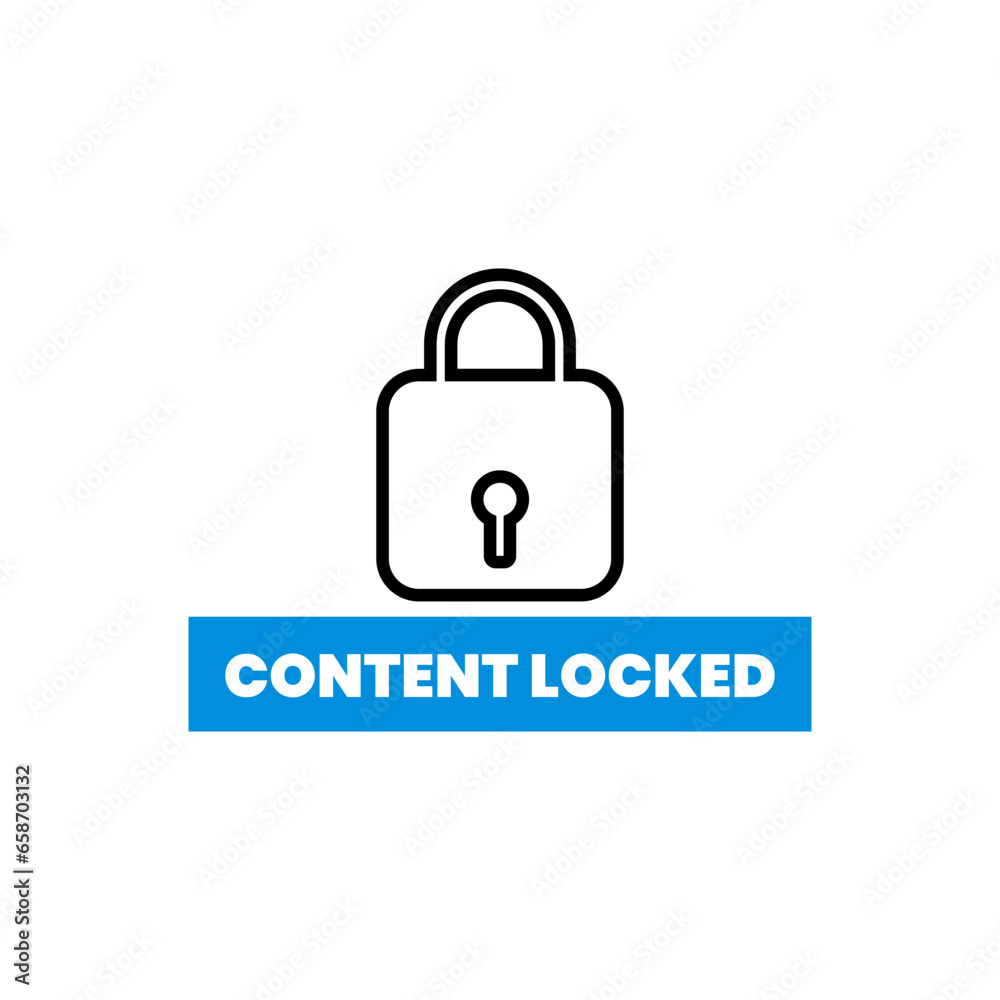 Content locked business icon label design vector Content locked business icon label design vector