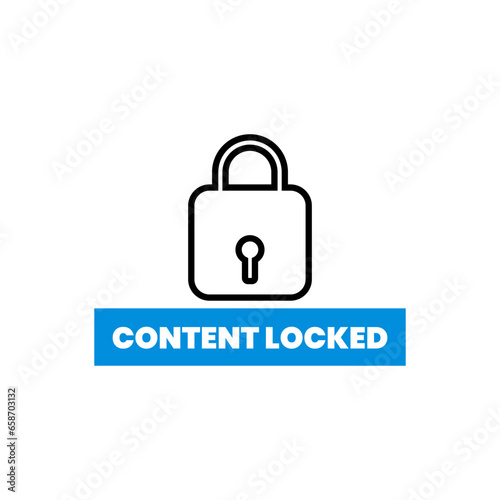 Content locked business icon label design vector
