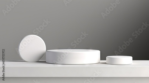 3D rendering of white cylin...