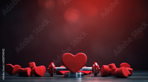 Heart shaped dumbbell for a...