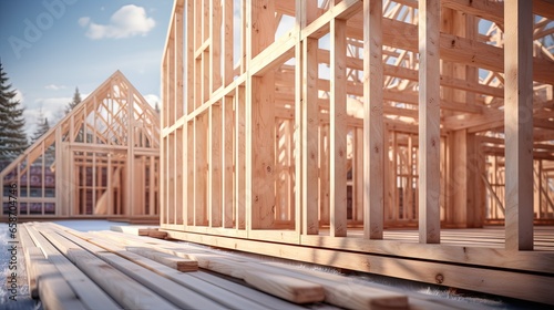 3D image of timber frame ho...
