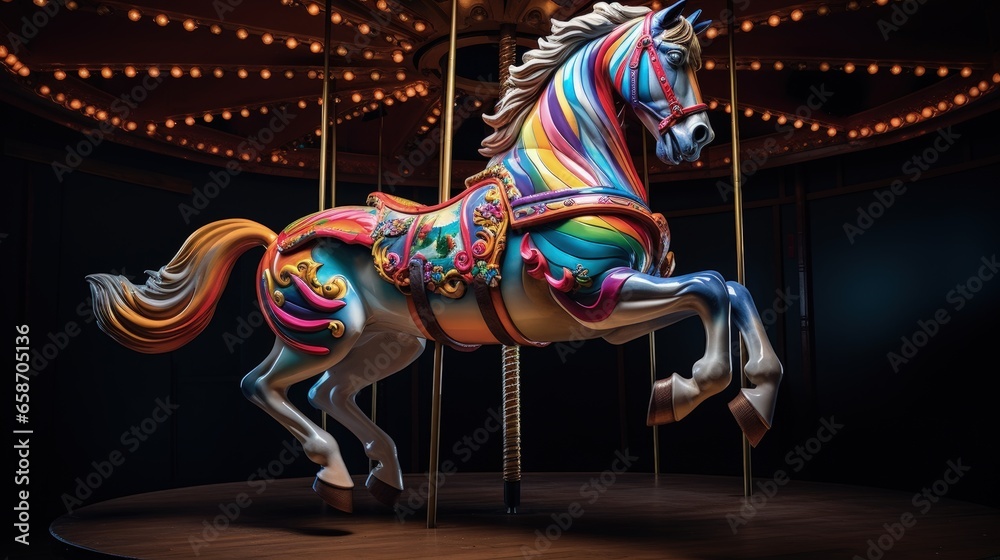 Colorful horse on a Merry Go Round