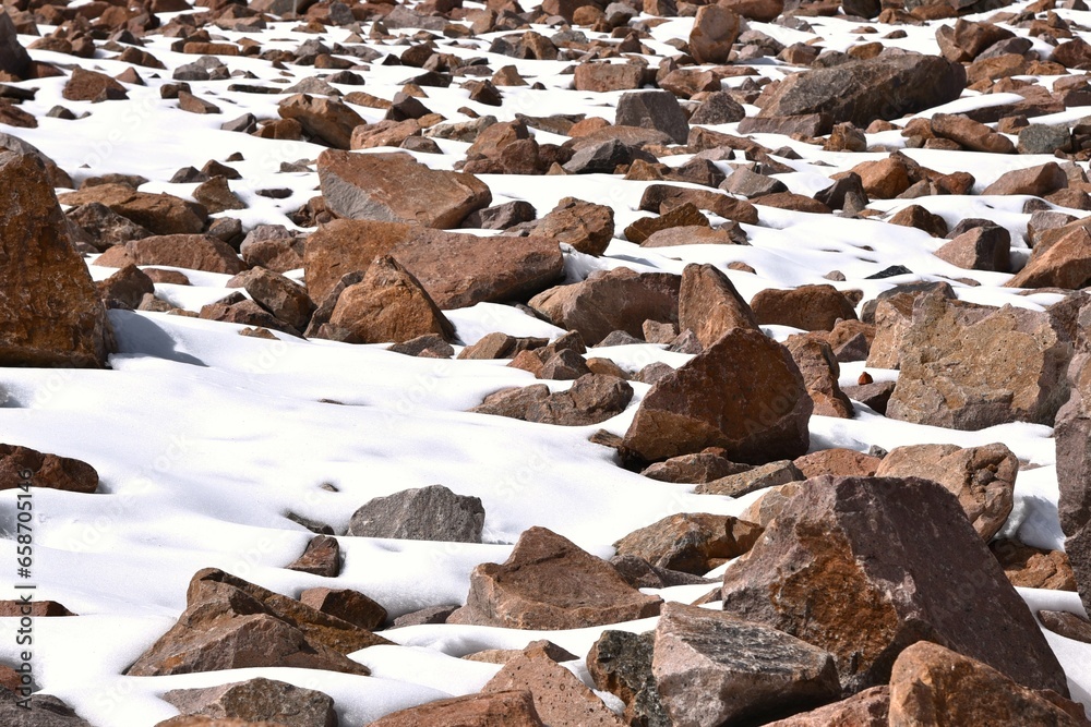 stones in the snow stones in the snow